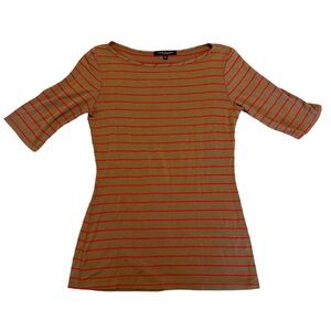GREEN ENVELOPE Striped Grey and Orange 3/4 Sleep Shirt Size Small